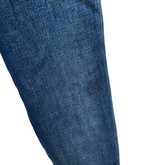 Free People Denim Overalls Sz 27 Blue Distressed Open Back Casual Boho Utility - Picture 11 of 16